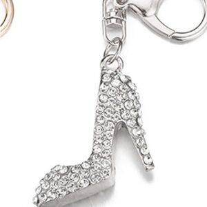 Silver Rhinestone High Heel purse/bag charm Keychain